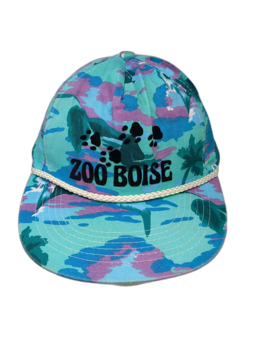 Cameo 5 Panel Green Purple Zoo Boise Rope Cord Hat One Size Snapback Adjustable